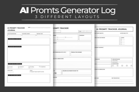 Download AI Prompt Tracker Log Book Interior PDF - Tracker Collection
